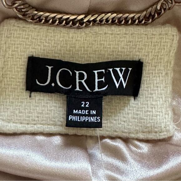 J. Crew Toscana Coat in Italian Stadium-Cloth Wool Blend Natural Plus Sz 22 NWT - Picture 12 of 16